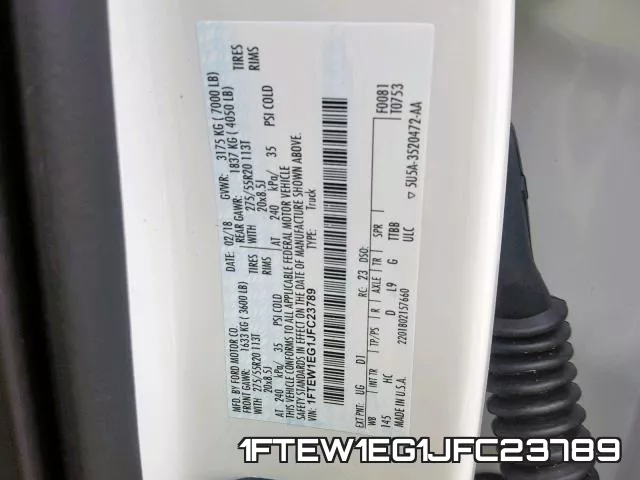 1FTEW1EG1JFC23789 фото 2