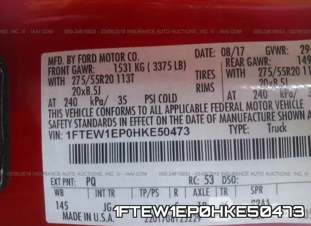 1FTEW1EP0HKE50473 фото 10
