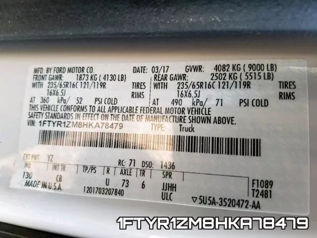 1FTYR1ZM8HKA78479 фото 2