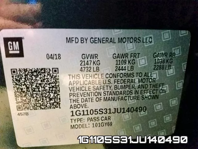 1G1105S31JU140490 фото 2