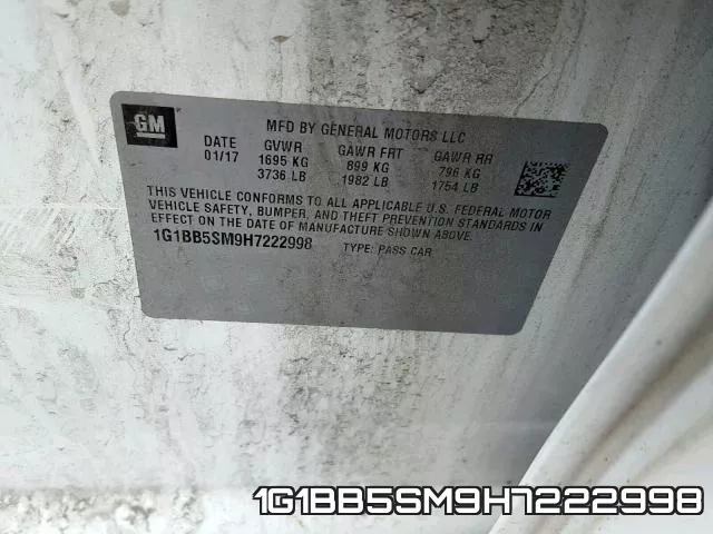 1G1BB5SM9H7222998 фото 2
