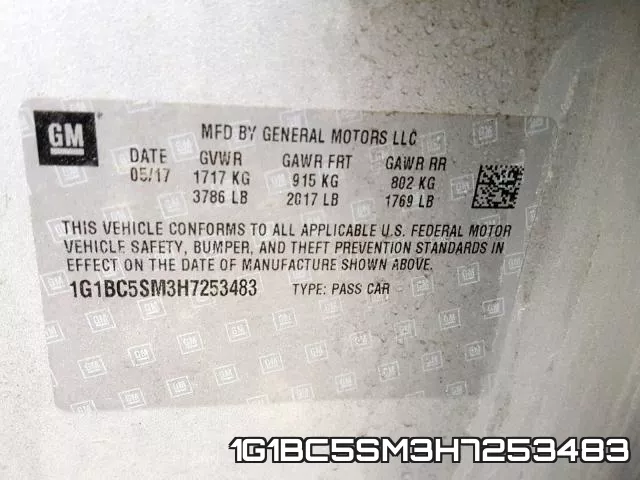 1G1BC5SM3H7253483 фото 2