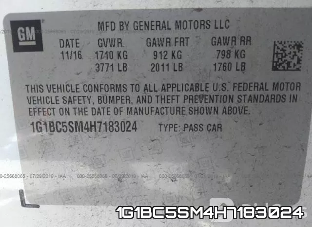 1G1BC5SM4H7183024 фото 10