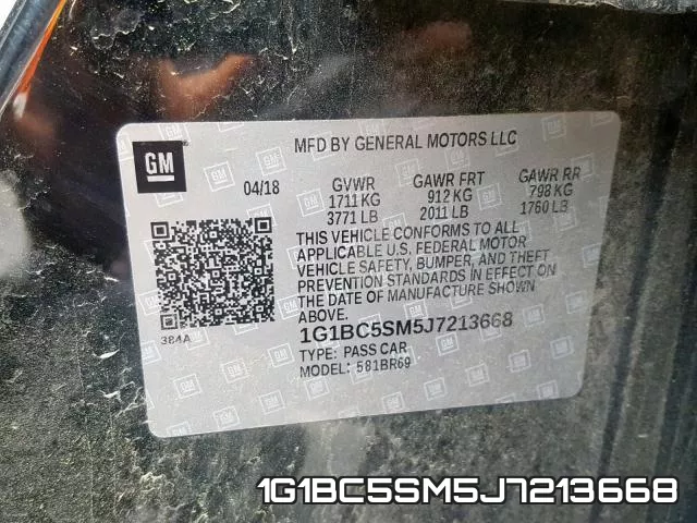 1G1BC5SM5J7213668 фото 2