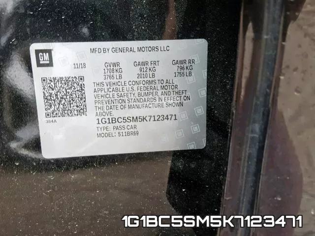 1G1BC5SM5K7123471 фото 2