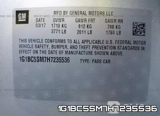 1G1BC5SM7H7235536 фото 10