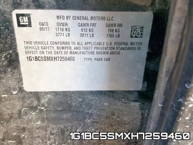 1G1BC5SMXH7259460 фото 2