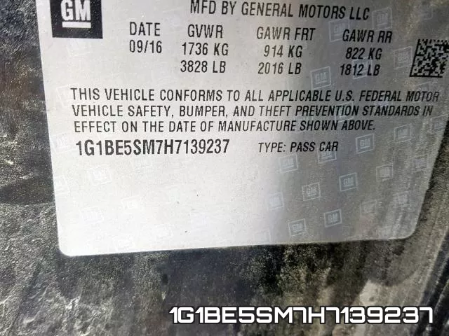 1G1BE5SM7H7139237 фото 2