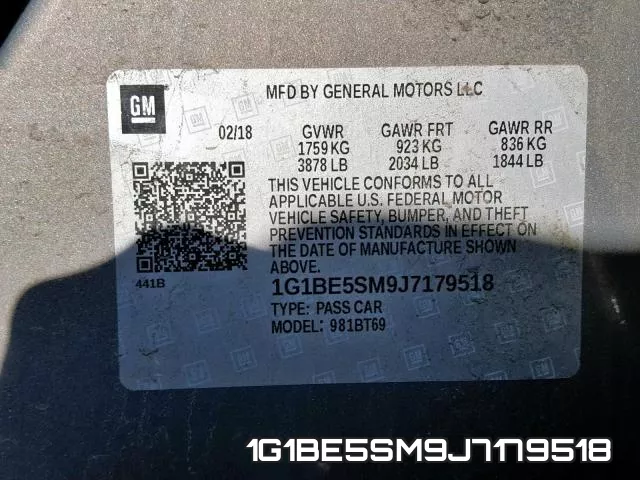1G1BE5SM9J7179518 фото 2