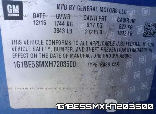 1G1BE5SMXH7203500 фото 10