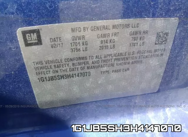 1G1JB5SH3H4147070 фото 10