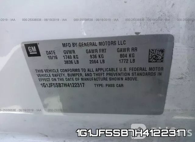 1G1JF5SB7H4122317 фото 10