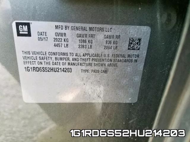 1G1RD6S52HU214203 фото 2