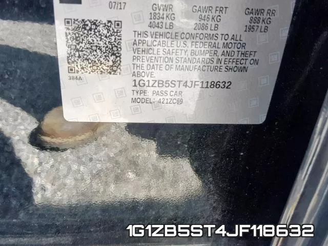 1G1ZB5ST4JF118632 фото 2