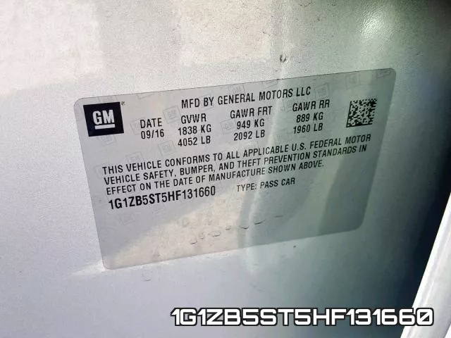 1G1ZB5ST5HF131660 фото 2