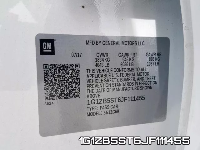 1G1ZB5ST6JF111455 фото 2