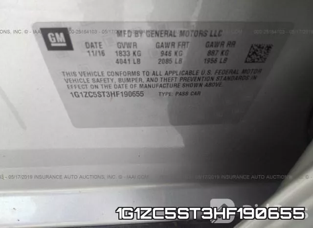 1G1ZC5ST3HF190655 фото 10