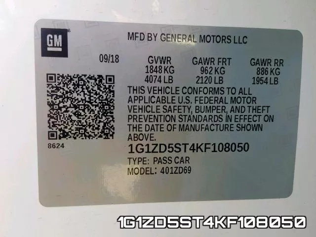 1G1ZD5ST4KF108050 фото 2