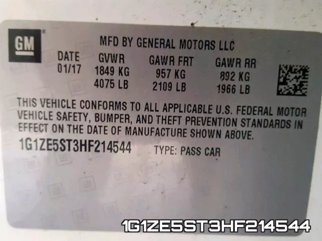 1G1ZE5ST3HF214544 фото 2