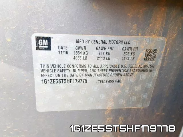 1G1ZE5ST5HF179778 фото 2