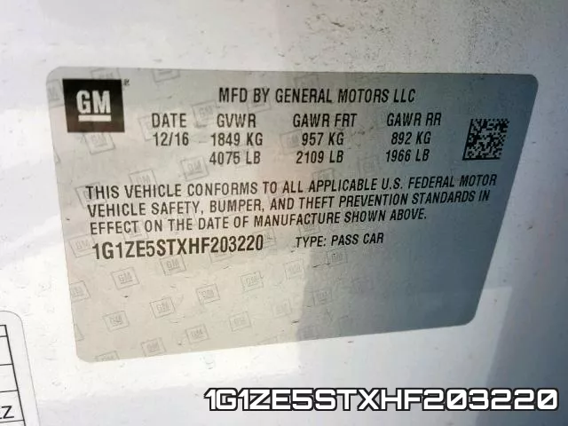 1G1ZE5STXHF203220 фото 2