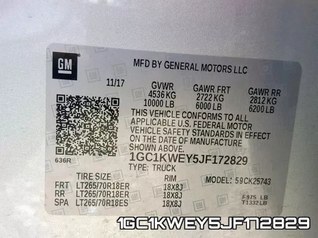1GC1KWEY5JF172829 фото 2