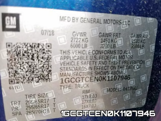 1GCGTCEN0K1107946 фото 2