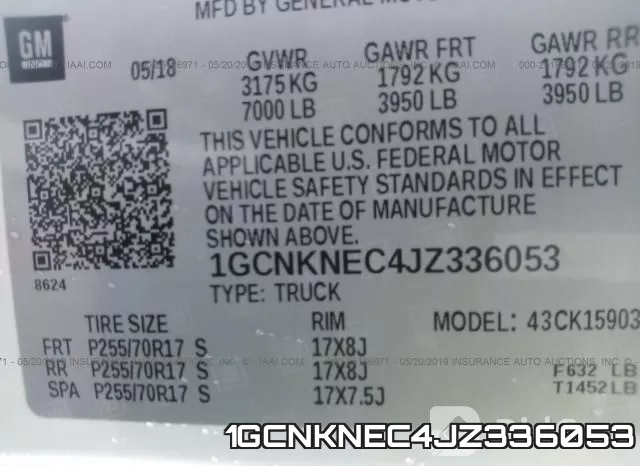 1GCNKNEC4JZ336053 фото 10