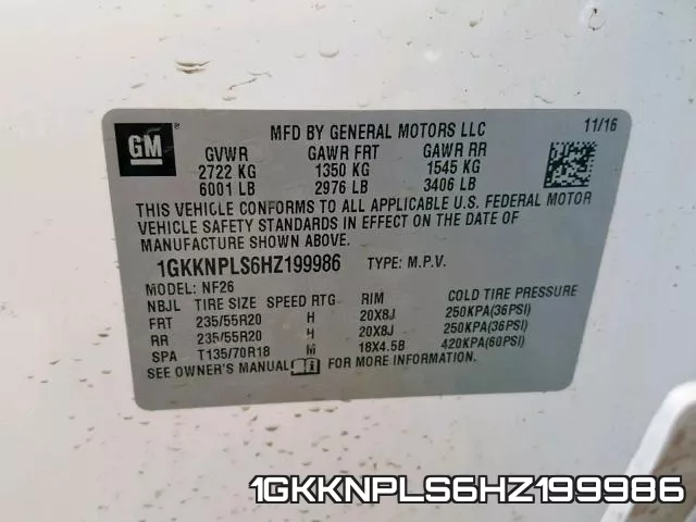 1GKKNPLS6HZ199986 фото 2