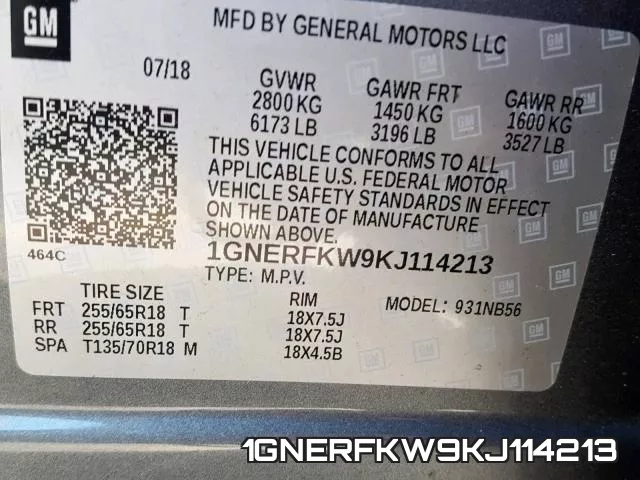 1GNERFKW9KJ114213 фото 2