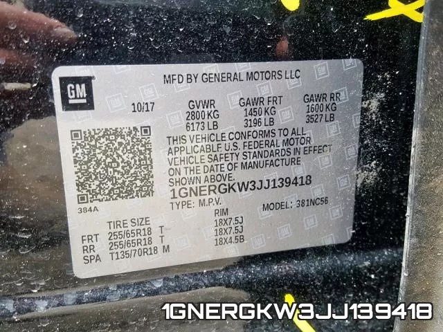 1GNERGKW3JJ139418 фото 2