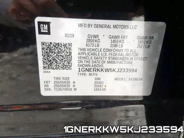1GNERKKW5KJ233594 фото 2
