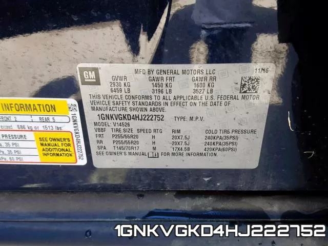 1GNKVGKD4HJ222752 фото 2