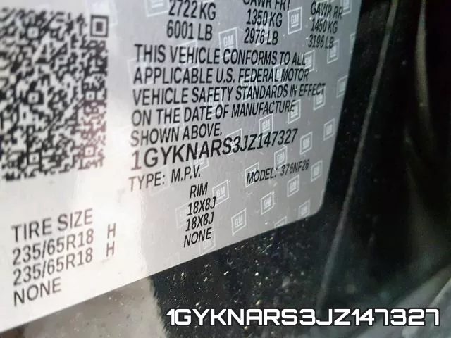 1GYKNARS3JZ147327 фото 2