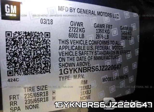 1GYKNBRS6JZ220647 фото 10