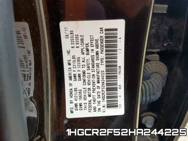 1HGCR2F52HA244225 фото 2