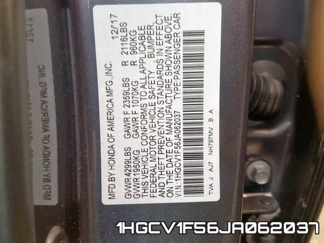 1HGCV1F56JA062037 фото 2