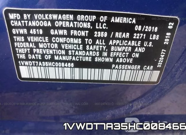 1VWDT7A35HC008466 фото 10