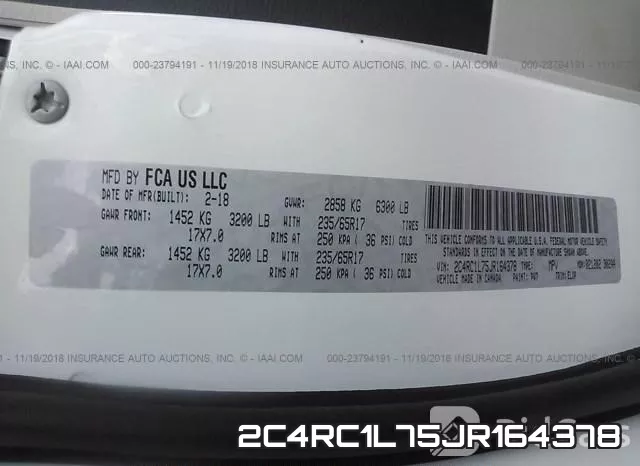 2C4RC1L75JR164378 фото 10