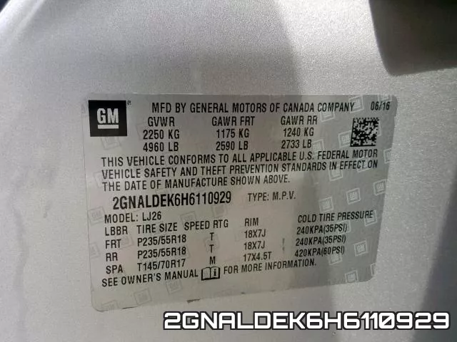 2GNALDEK6H6110929 фото 2