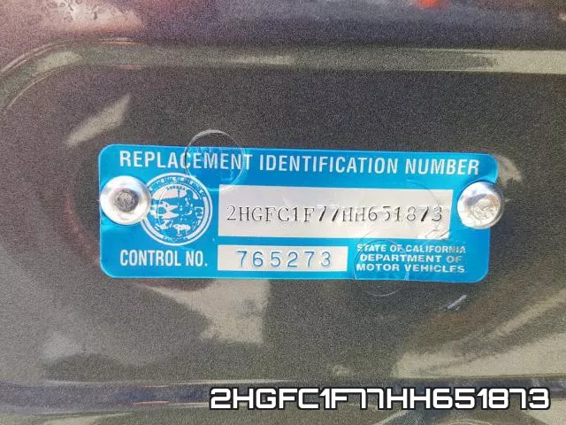 2HGFC1F77HH651873 фото 2