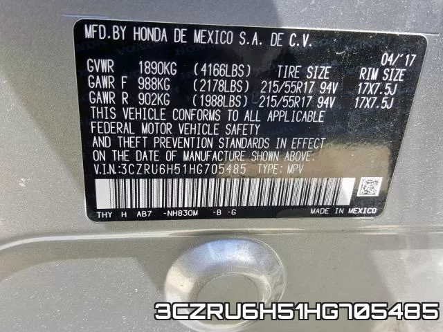 3CZRU6H51HG705485 фото 2