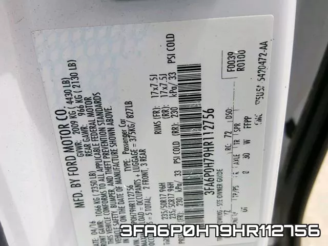 3FA6P0H79HR112756 фото 2