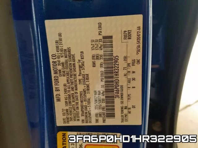 3FA6P0HD1HR322905 фото 2