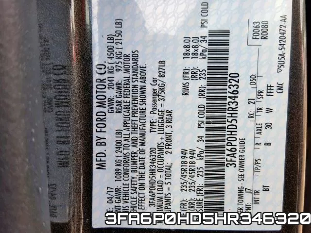 3FA6P0HD5HR346320 фото 2
