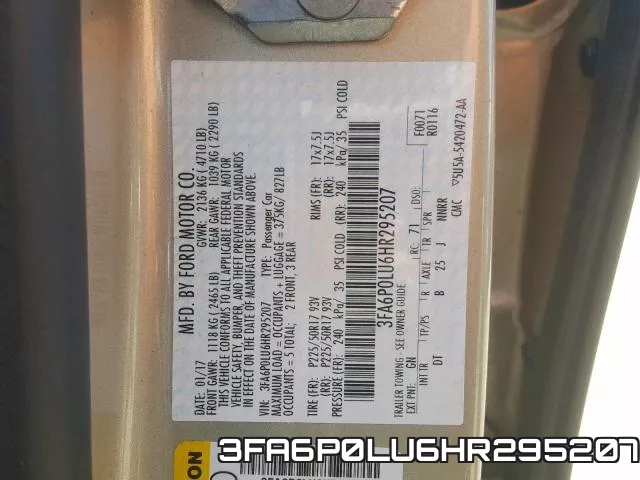 3FA6P0LU6HR295207 фото 2