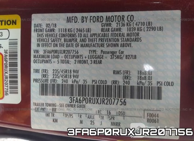 3FA6P0RUXJR207756 фото 10