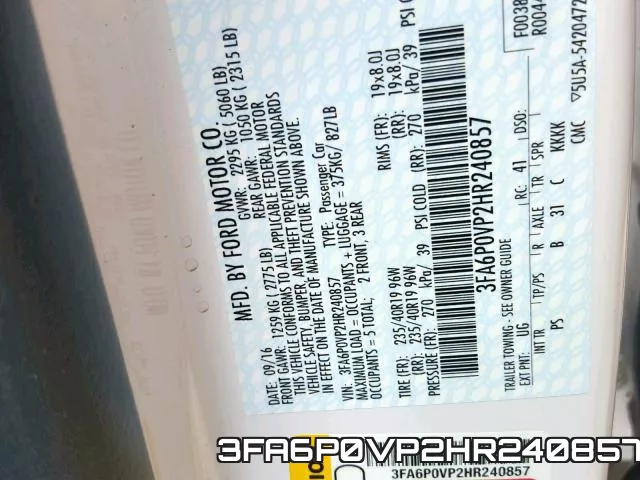 3FA6P0VP2HR240857 фото 2