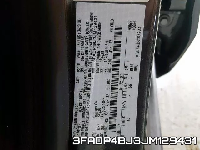 3FADP4BJ3JM129431 фото 2
