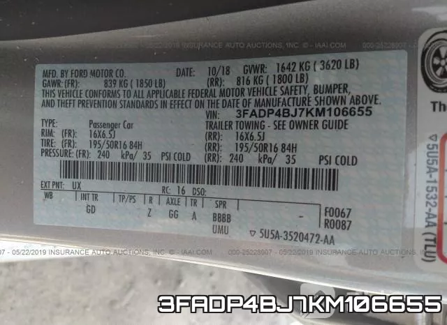 3FADP4BJ7KM106655 фото 10